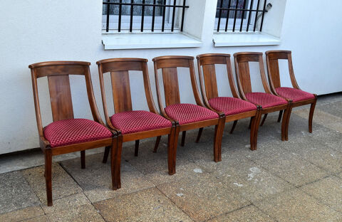 6 Chaises Gondole Empire en Acajou 1100 Paris 19 (75)
