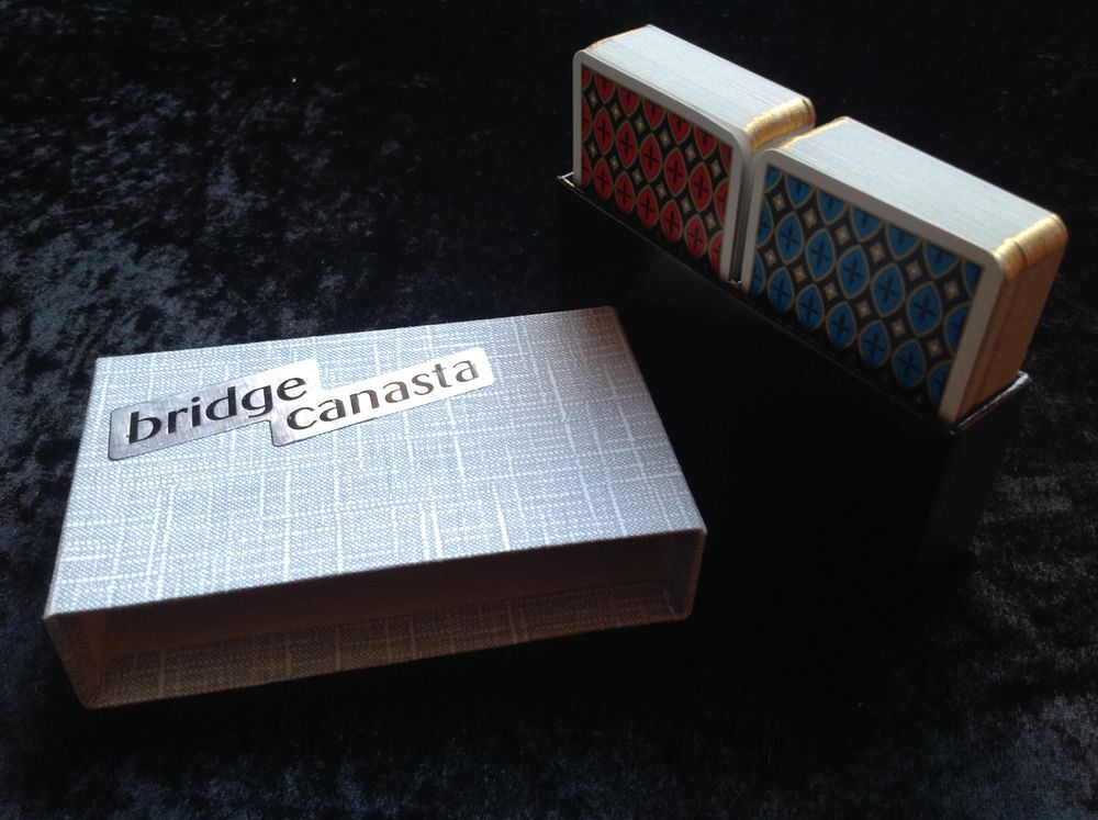 COFFRET ANCIEN JEUX BRIDGE 2 PACKS DE CARTES Décoration