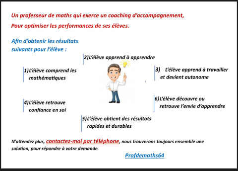 Donne cours de math&eacute;matiques 0 64000 Pau