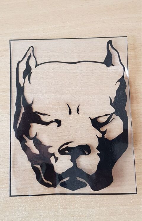 autocollant sticker
tête de pitbull
couleur noir
19x14,5 cm 5 Carnon Plage (34)
