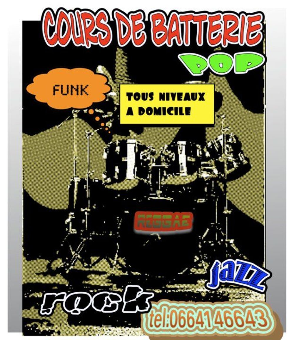   cours de batterie en ligne(webcam) 