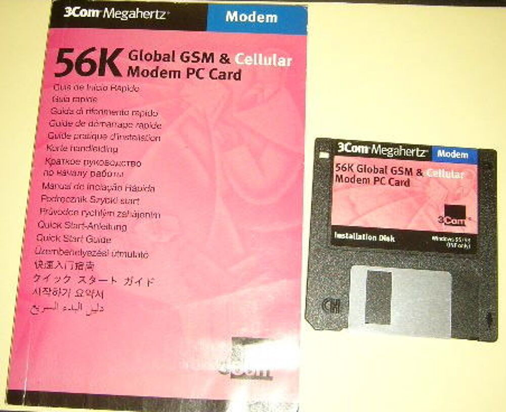 disquette d'instal modem 56K 3com Megahertz global GSM Matériel informatique
