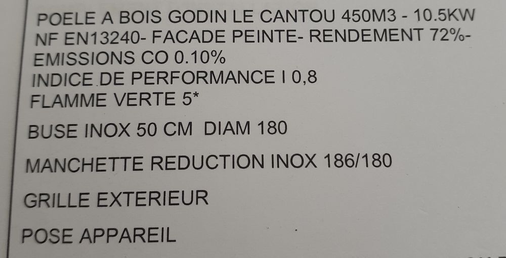  POELE A BOIS GODIN Bricolage