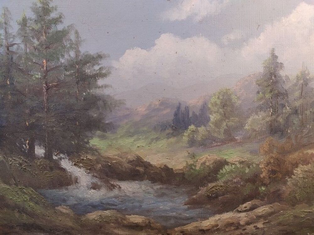 Tableau Paysage de Montagne Sign&eacute; 