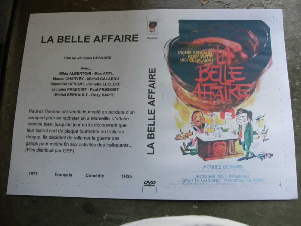 Film : " La belle affaire " DVD et blu-ray