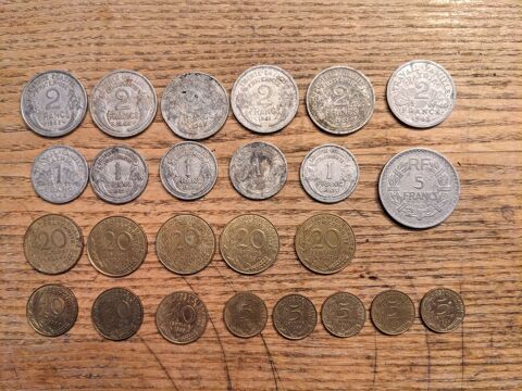 lot de pi�ces de monnaie 2+1+5 FRANCS + 20+10+5 centimes de  5 Marseille 13 (13)