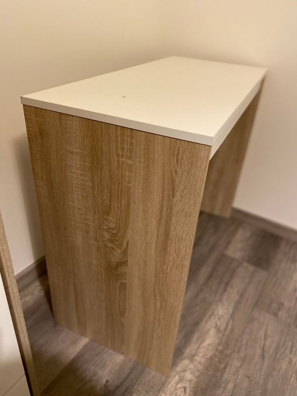 Bureau blanc et ch&ecirc;ne Meubles
