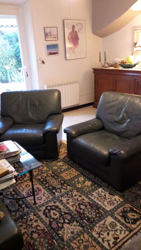 canap 2/3 places et 2 fauteuils en cuir vert 
0 Ferrals-les-Corbires (11)