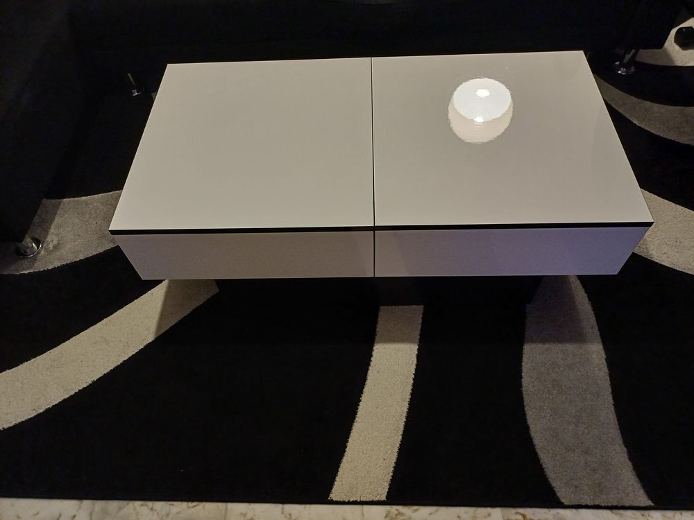 Table basse salon blanche Meubles