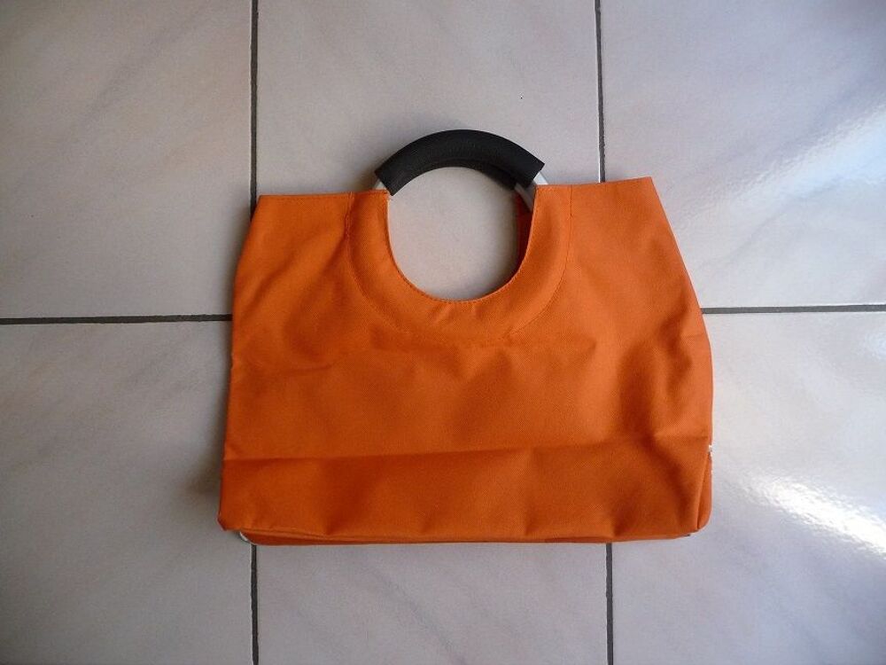 Sac &agrave; main orange anses rondes - N E U F Maroquinerie