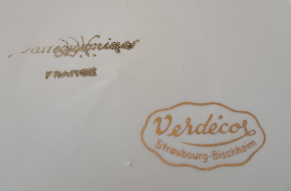 assiette souvenir Sarreguemines d&eacute;cor Verd&eacute;cor Strasbourg Décoration