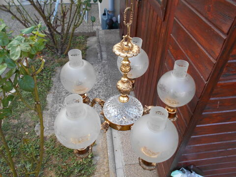 Lustre style empire 5 branches en bronze dor� 110 �chenoz-la-M�line (70)