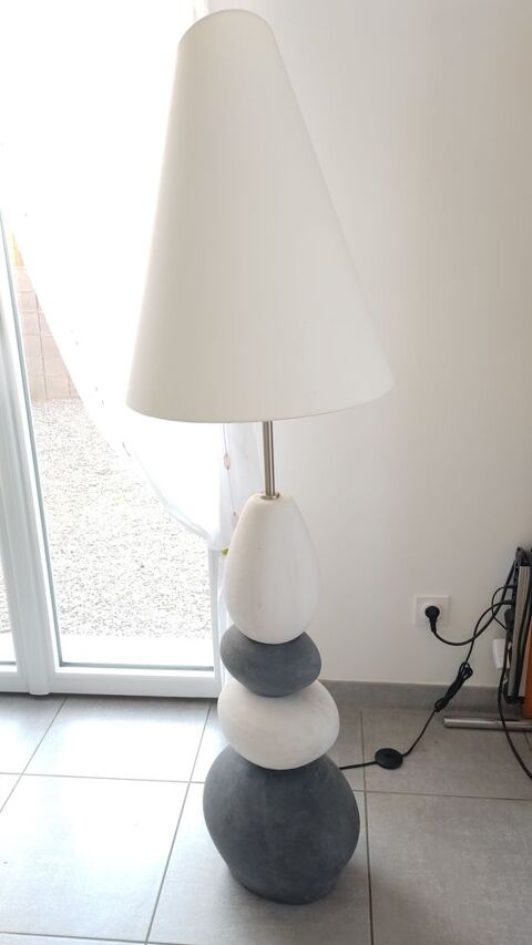 Lampe Galets Design - Pied Cramique - Gris/Blanc Lissea 45 Maureilhan (34)