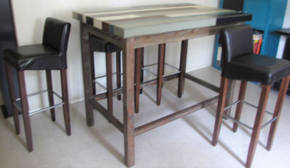 ENSEMBLE TABLE + CHAISES HAUTES Meubles