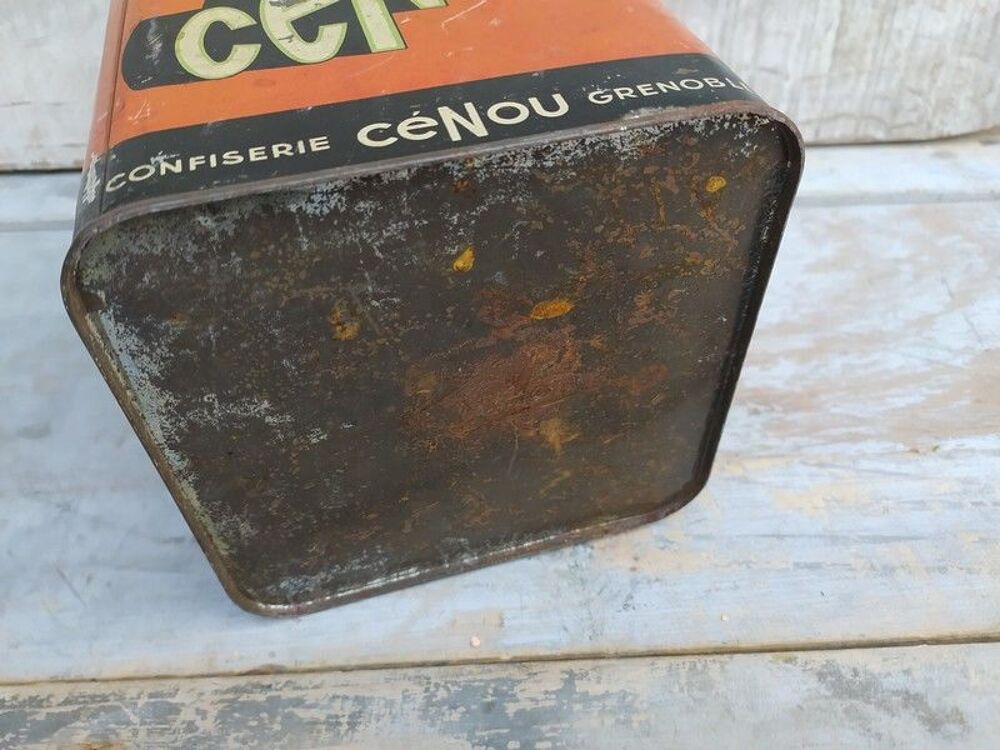 Ancienne Boite T&ocirc;le Publicitaire CENOU Confiserie 1930
