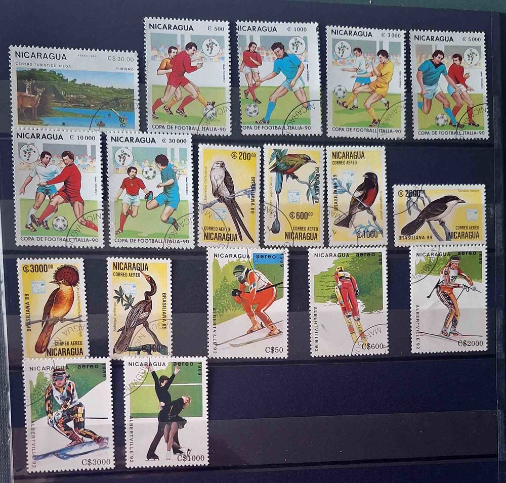 S&eacute;rie de timbres de collection du Nicaraga (bis) 