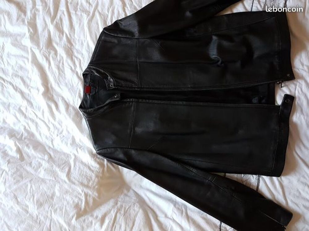 veste blouson en cuir agneau v&eacute;ritable taille M-38 Vêtements