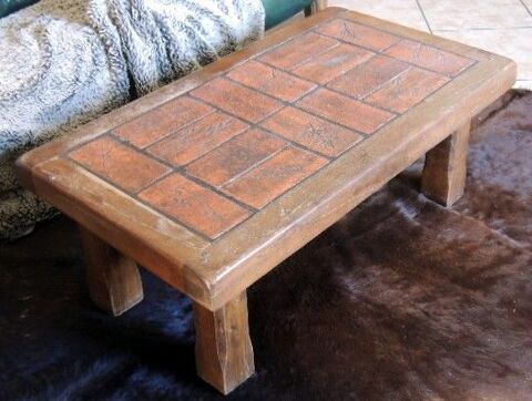 
Table de salon chne et terre cuite artisanal 100 Pont (21)