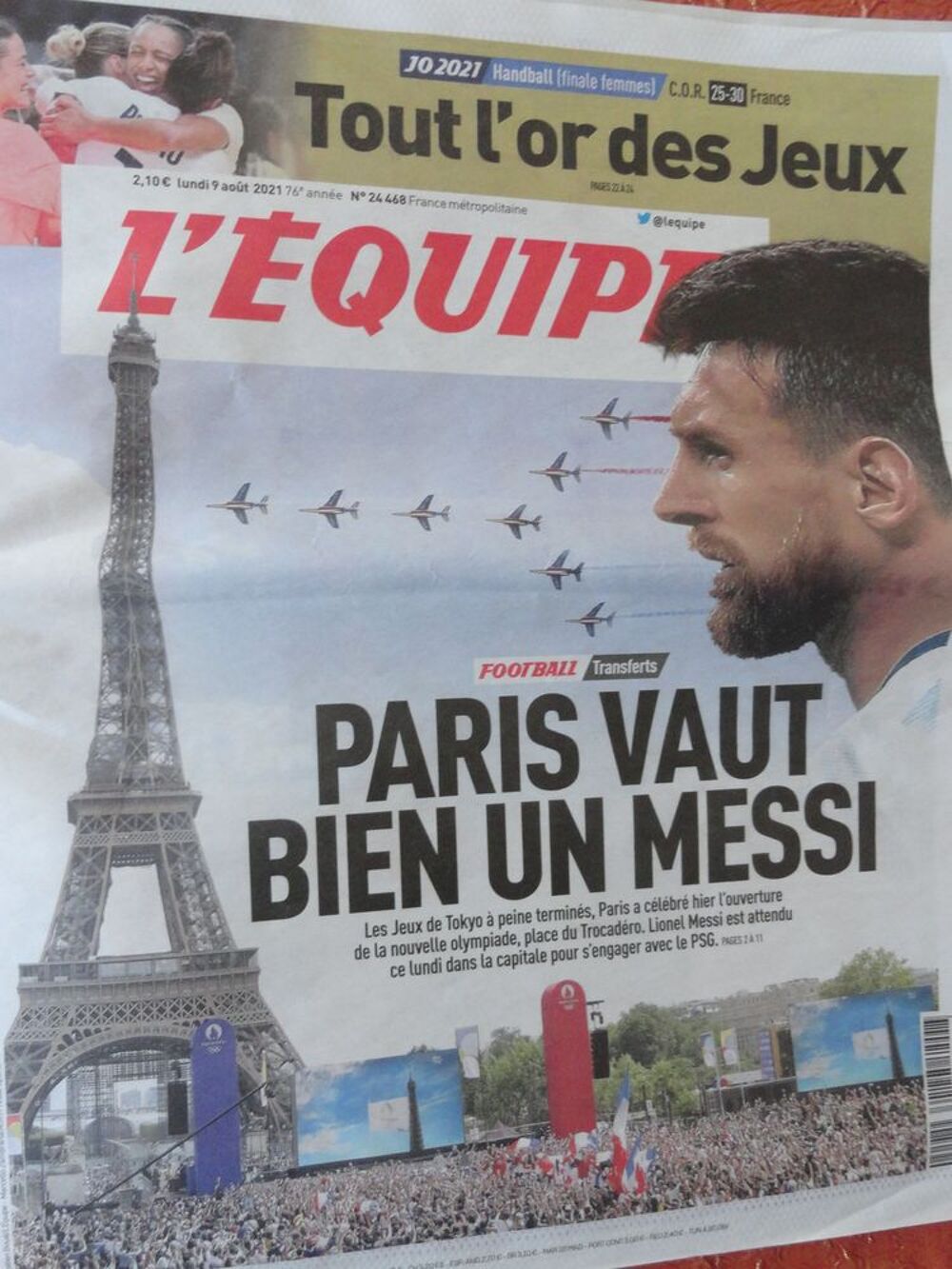 " UNES " du Journal L'EQUIPE 