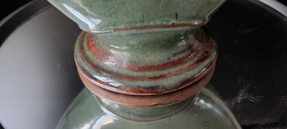 Vase jardini&egrave;re sign&eacute; Prud'homme atelier "Au Gr&eacute; du Vent" 