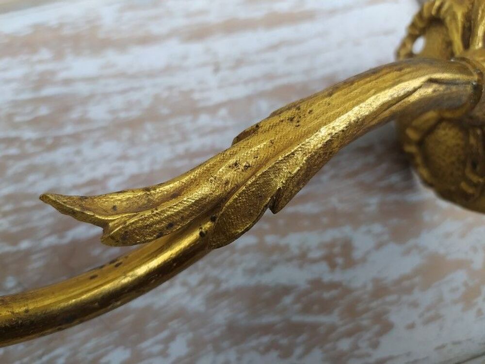 Anciennes Appliques Bronze Dor&eacute; Tulipe Lampe Décoration
