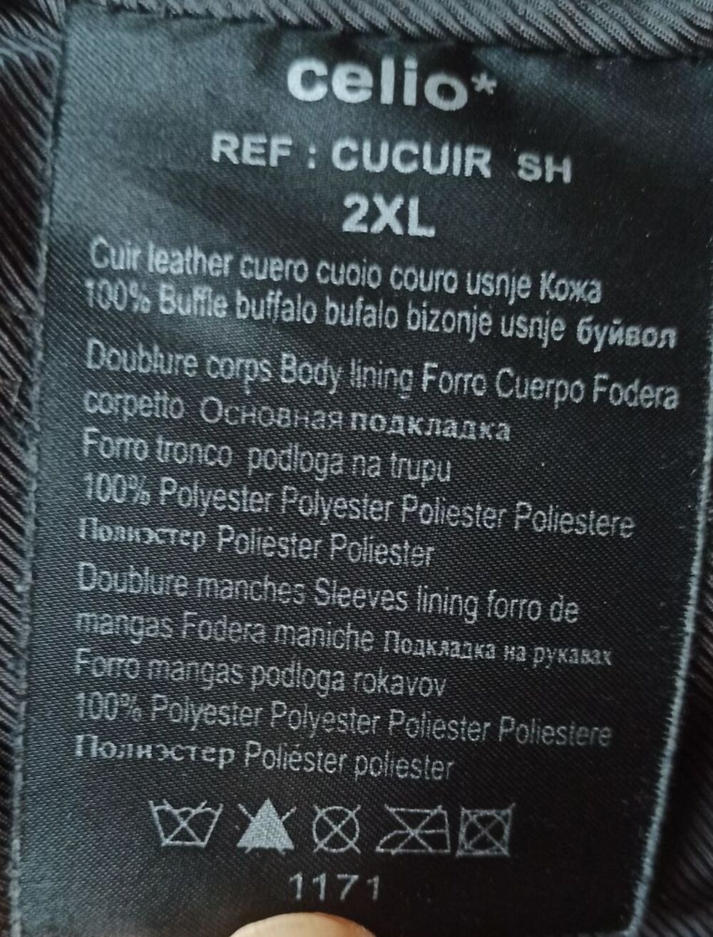 blouson cuir buffle de marque CELIO TAILLE 2 XL Vtements