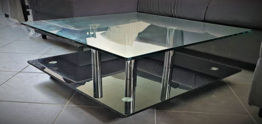 table basse verre tremp&eacute; Meubles