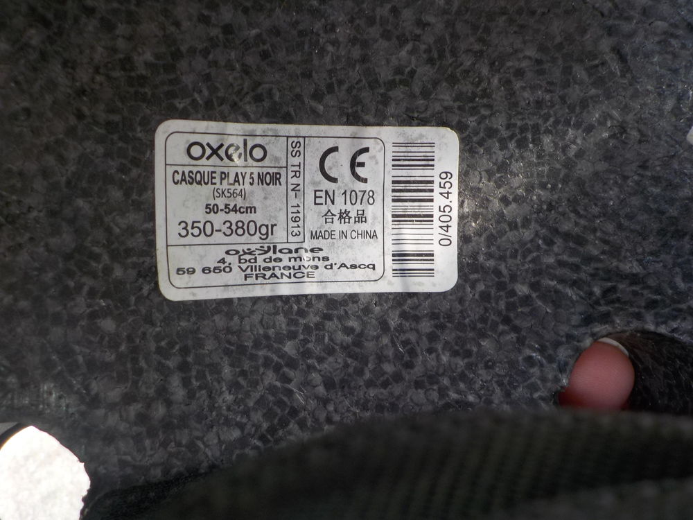CASQUE VELO OXELO (n&deg;2) Sports