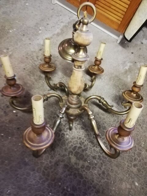 Plafonnier bois/bronze. 6 branches  20 Ch�teauroux (36)