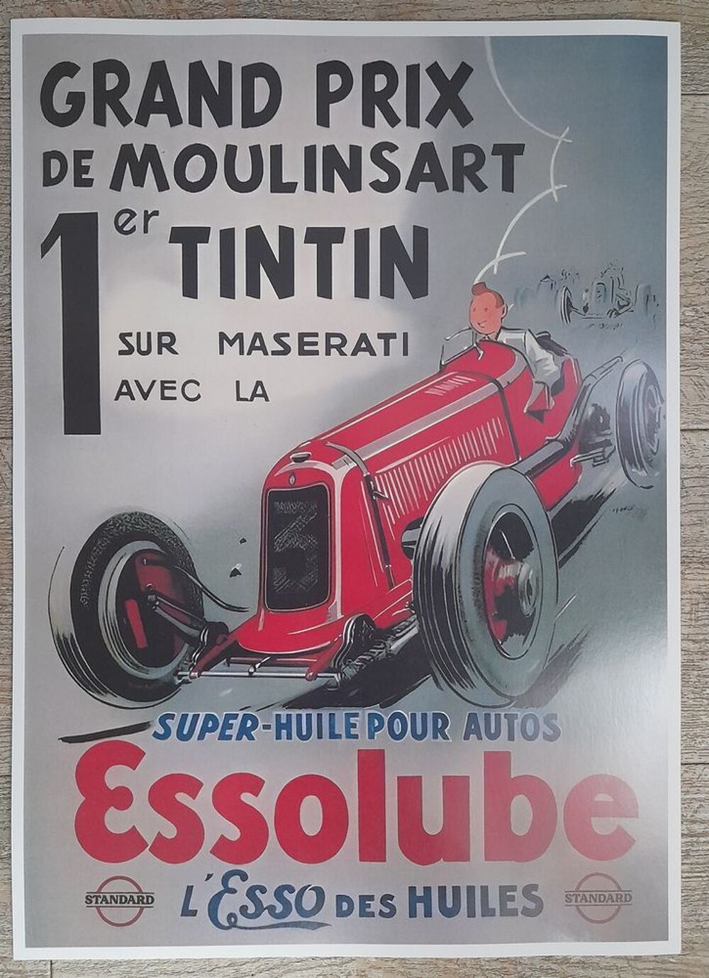 tintin maserati - affiche poster Dcoration
