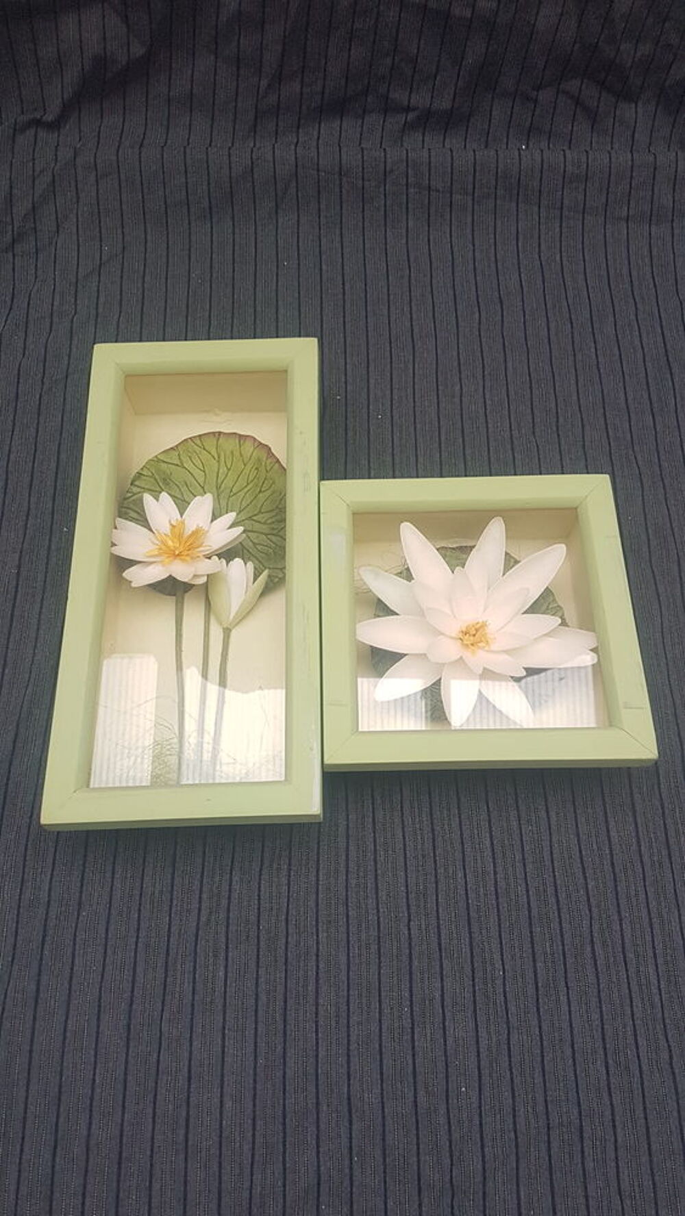2 tableaux de d&eacute;coration Lotus blanc Décoration