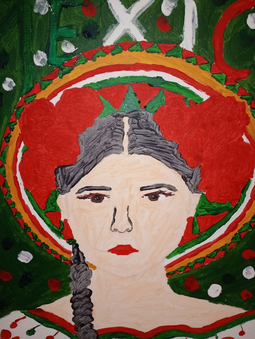 Peinture sur toile femme mexicaine Décoration