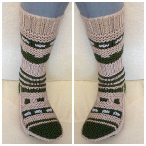 Gros chaussettes ski en tricot fait main pour femme,homme 32 Livarot (14)