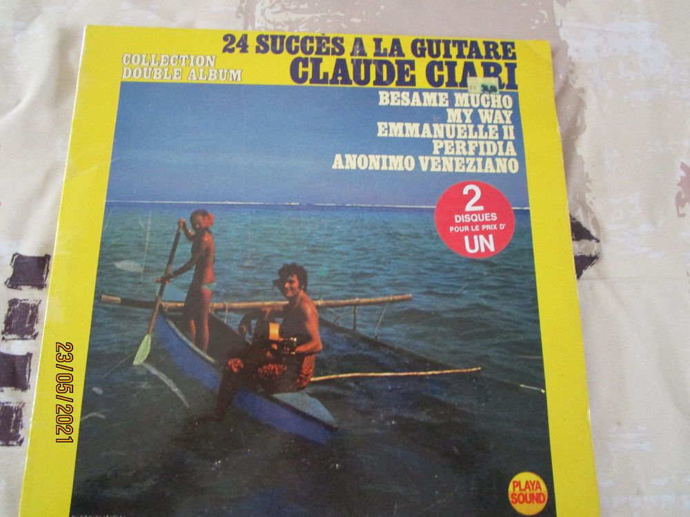 lot de trois disques vinyles "guitare" CD et vinyles