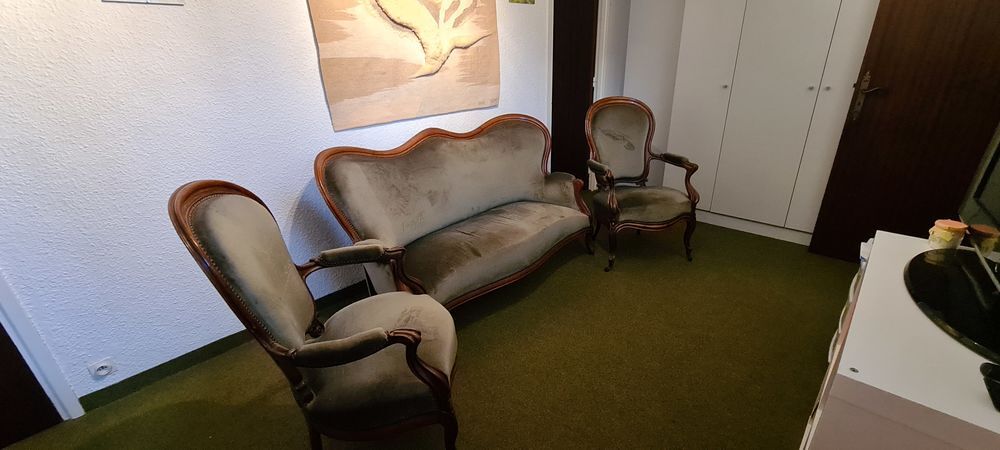 Canap&eacute; + 2 fauteuils style Napol&eacute;on III Meubles