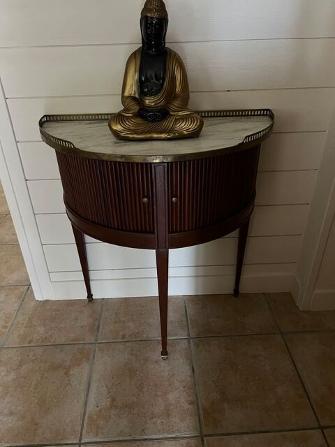 Console demie lune avec dessus en Marbre Saint-Georges-Antignac (17)