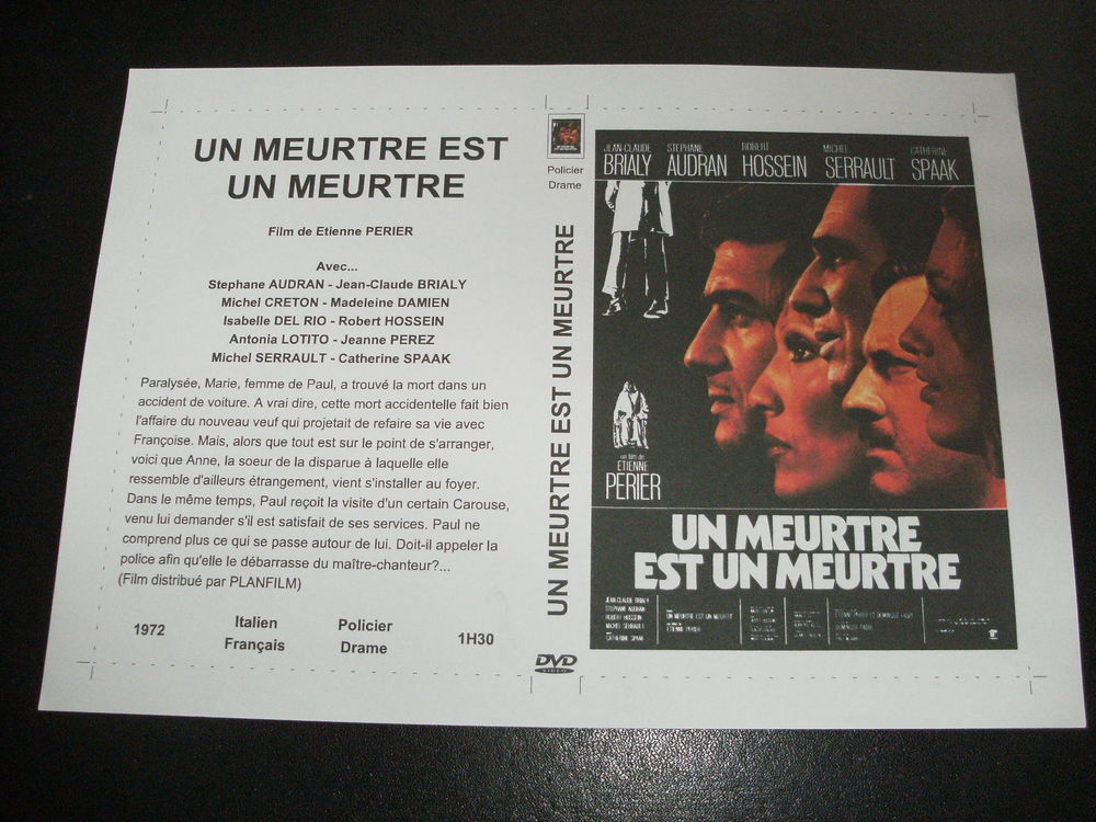 Film : " Un meurtre est un meurtre " DVD et blu-ray