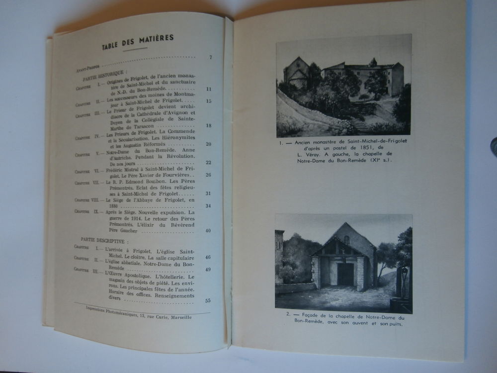 SAINT-MICHEL DE FRIGOLET et NOTRE DAME DU BON REM&Egrave;DE.1936 Livres et BD