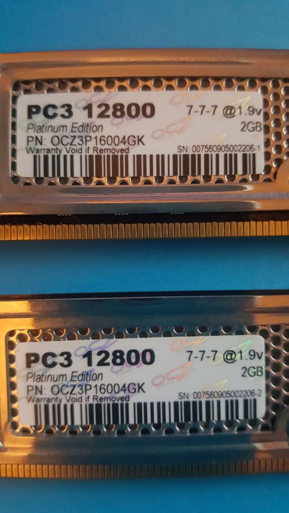 OCZ PLATINUM 4GO 2 x 2GO DDR3 1600MHz PC3-12800 OCZ3P16004GK Matériel informatique