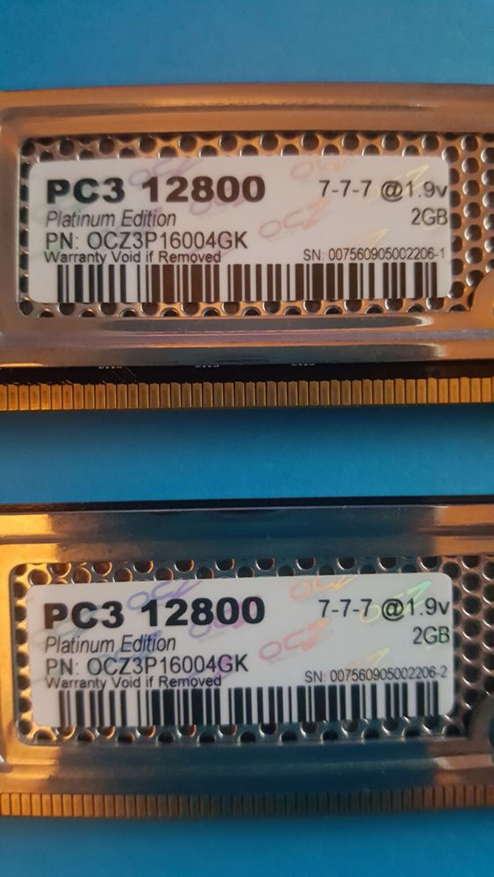 OCZ PLATINUM 4GO 2 x 2GO DDR3 1600MHz PC3-12800 OCZ3P16004GK Matriel informatique