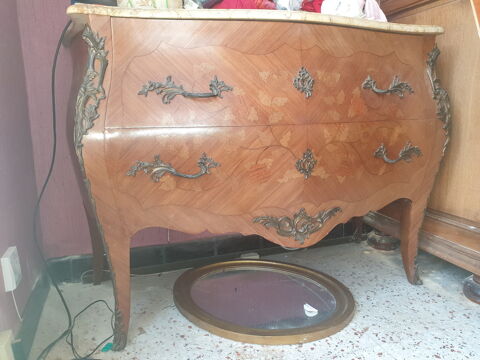 Commode bois marqueterie plateau marbre Ollioules (83)