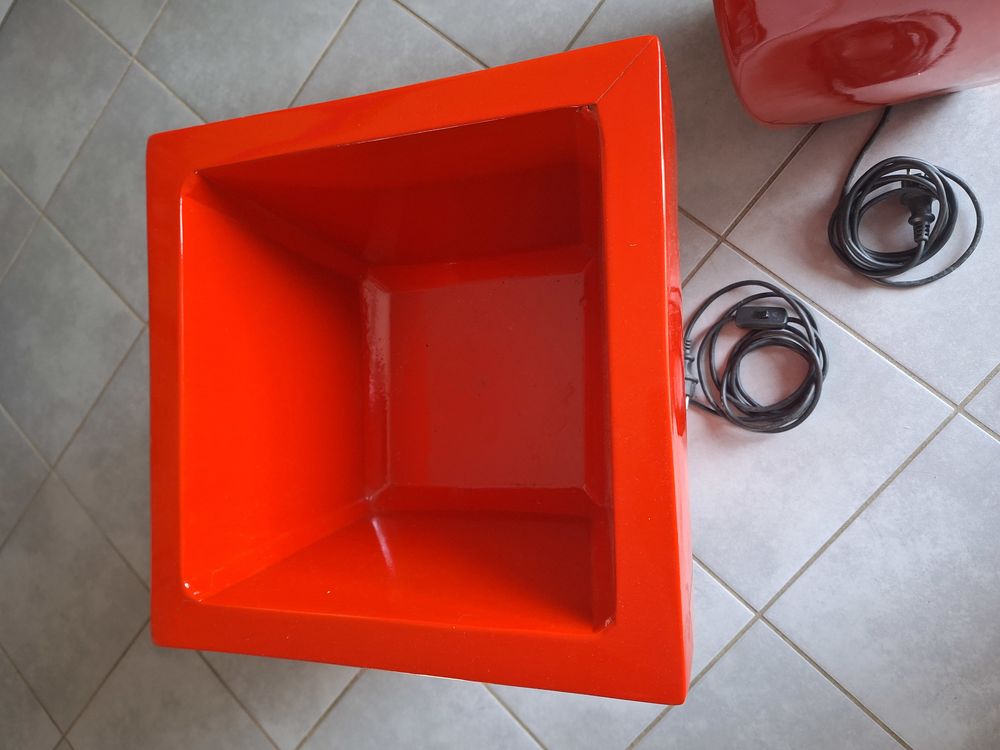2 joli pots lumineux de couleur Rouge Décoration
