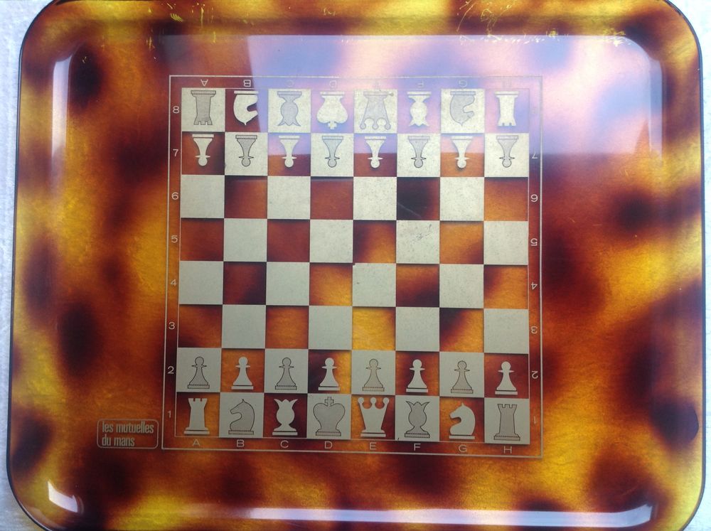 PLATEAU JEU D'&Eacute;CHECS BAK&Eacute;LITE COULEUR AMBR&Eacute; Envoi Possible Jeux / jouets