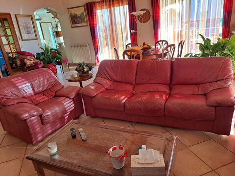 Canap cuir  3 places + 2 fauteuils 200 Corneilla-del-Vercol (66)