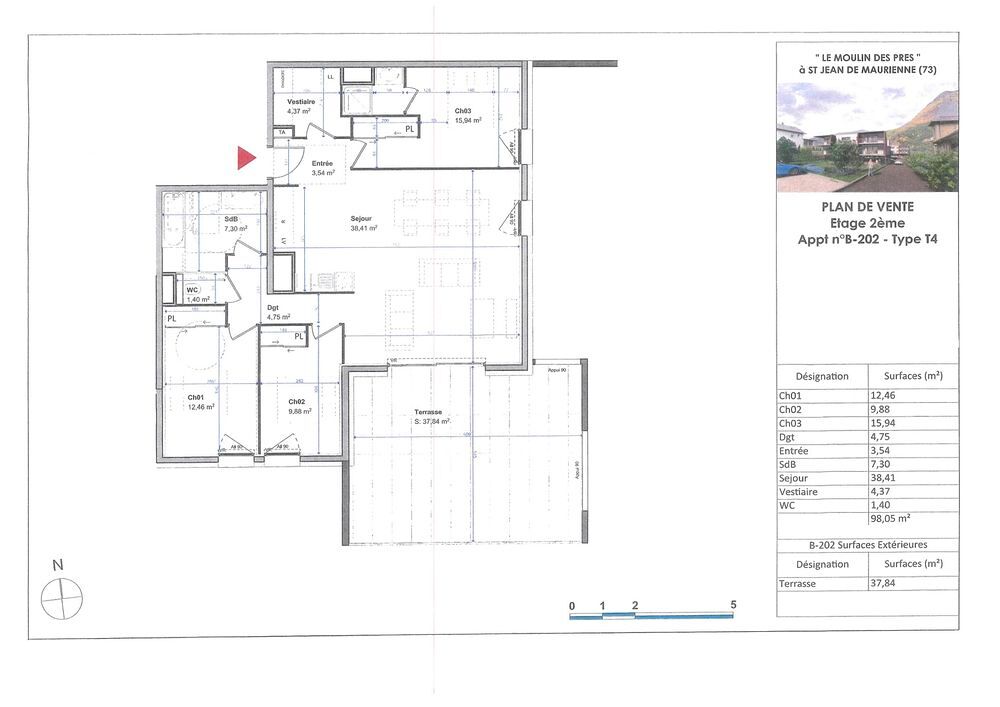 Vente Appartement NOUVEAU ! PROGRAMME NEUF A SAINT JEAN DE MAURIENNE ! Trs beau T4 98 m2 + Terrasse 37 m2 Saint-jean-de-maurienne