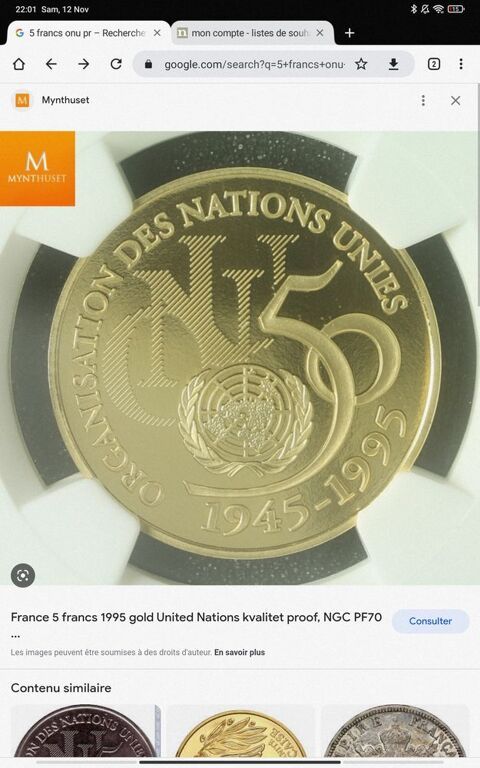 5 francs ONU en or 1 Digne-les-Bains (04)