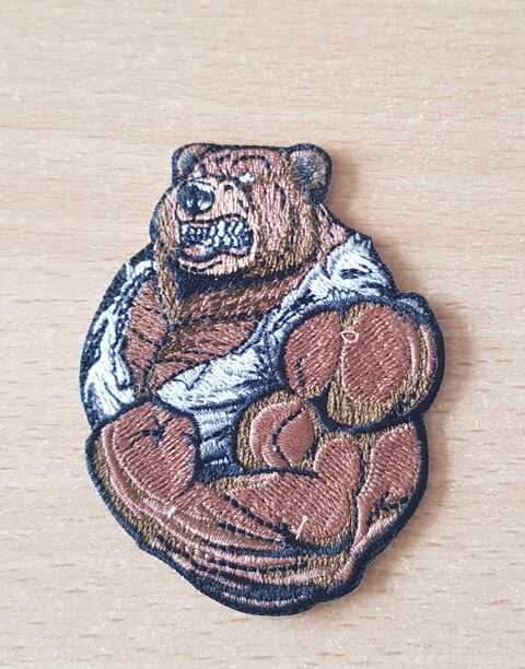 écusson brodé ours musclé bodybuilding musculation 5 Carnon Plage (34)