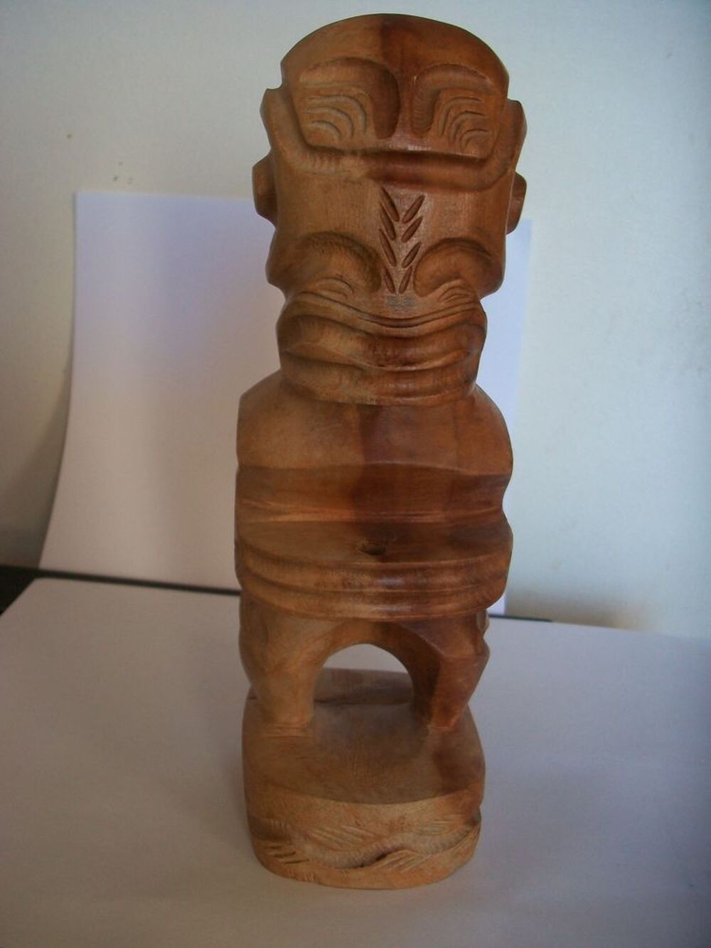 Sculpture statuette Inca bois clair art tribal Décoration