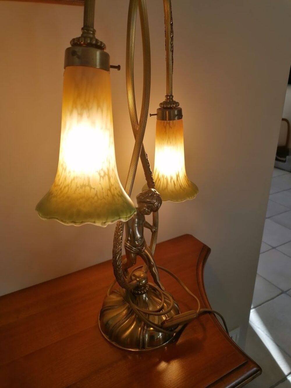 Lampe bronze / laiton Dcoration