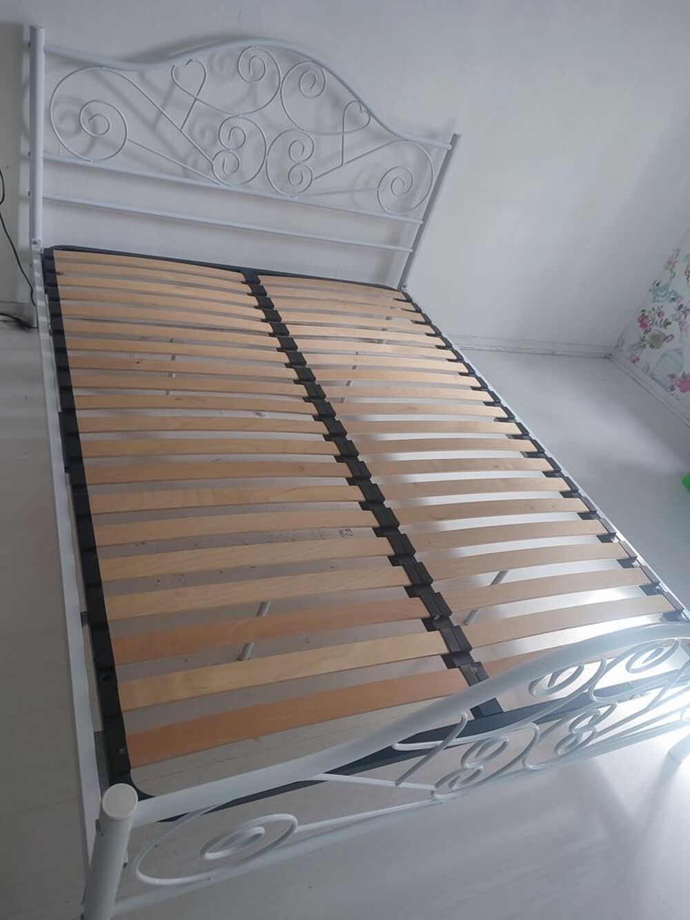 Lit romantique blanc 140 Meubles
